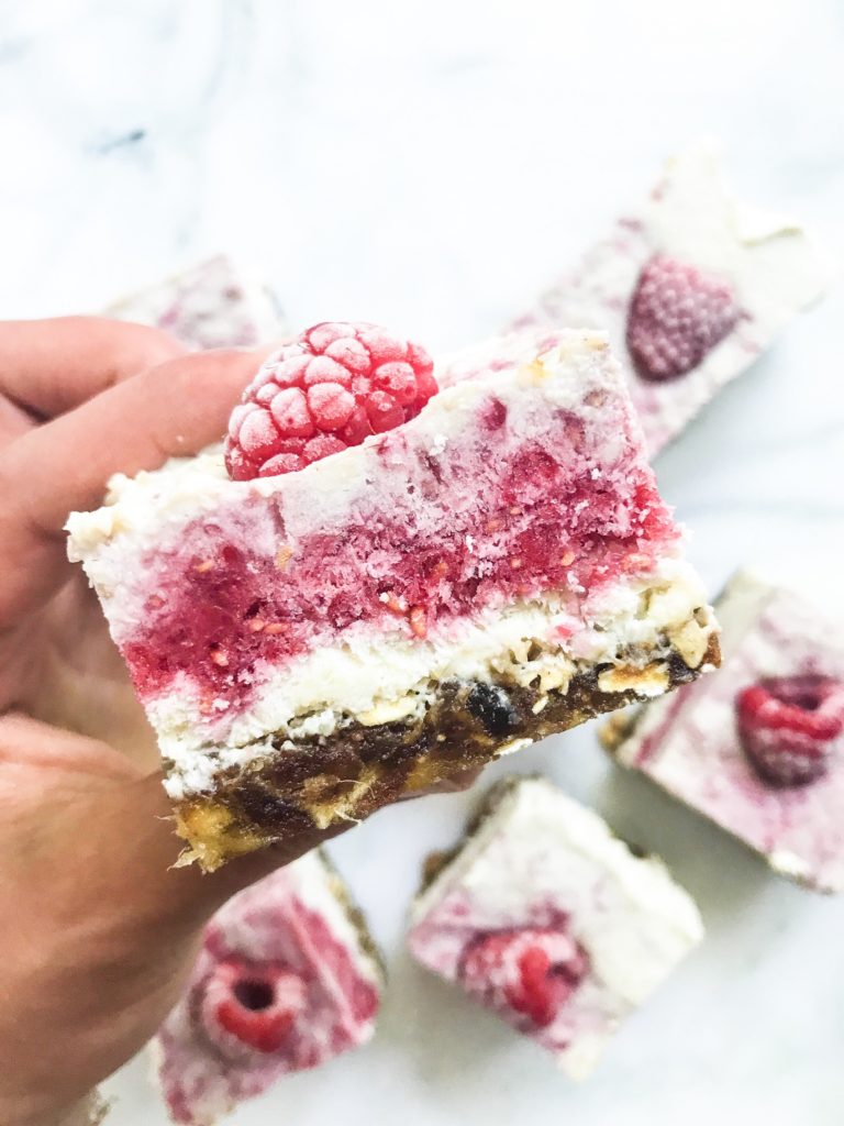 Raw Vegan Raspberry Coconut Bars | Living Well With Nic