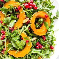 Roasted Delicata Squash and Pomegranate Arugula Salad | Living Well With Nic