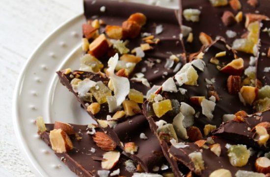 Dark Chocolate Almond Bark with Coconut and Ginger | Living Well With Nic