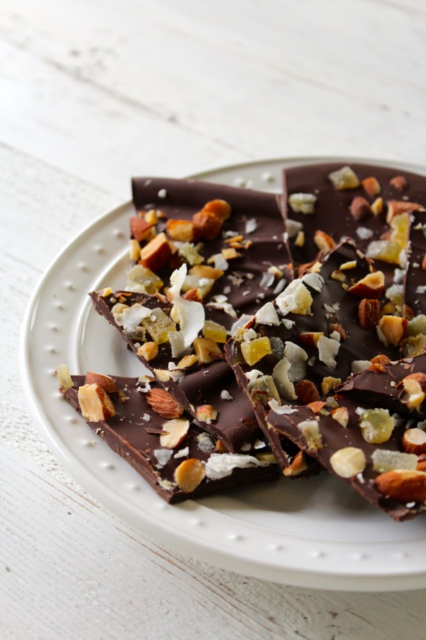 Dark Chocolate Almond Bark with Coconut and Ginger | Living Well With Nic