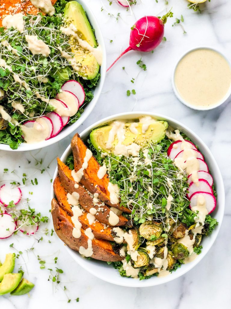 Sweet Potato Kale Bowl with Tahini Dressing | Living Well With Nic