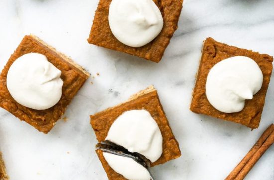 Vegan Pumpkin Pie Bars with Coconut Whipped Cream | Living Well With Nic