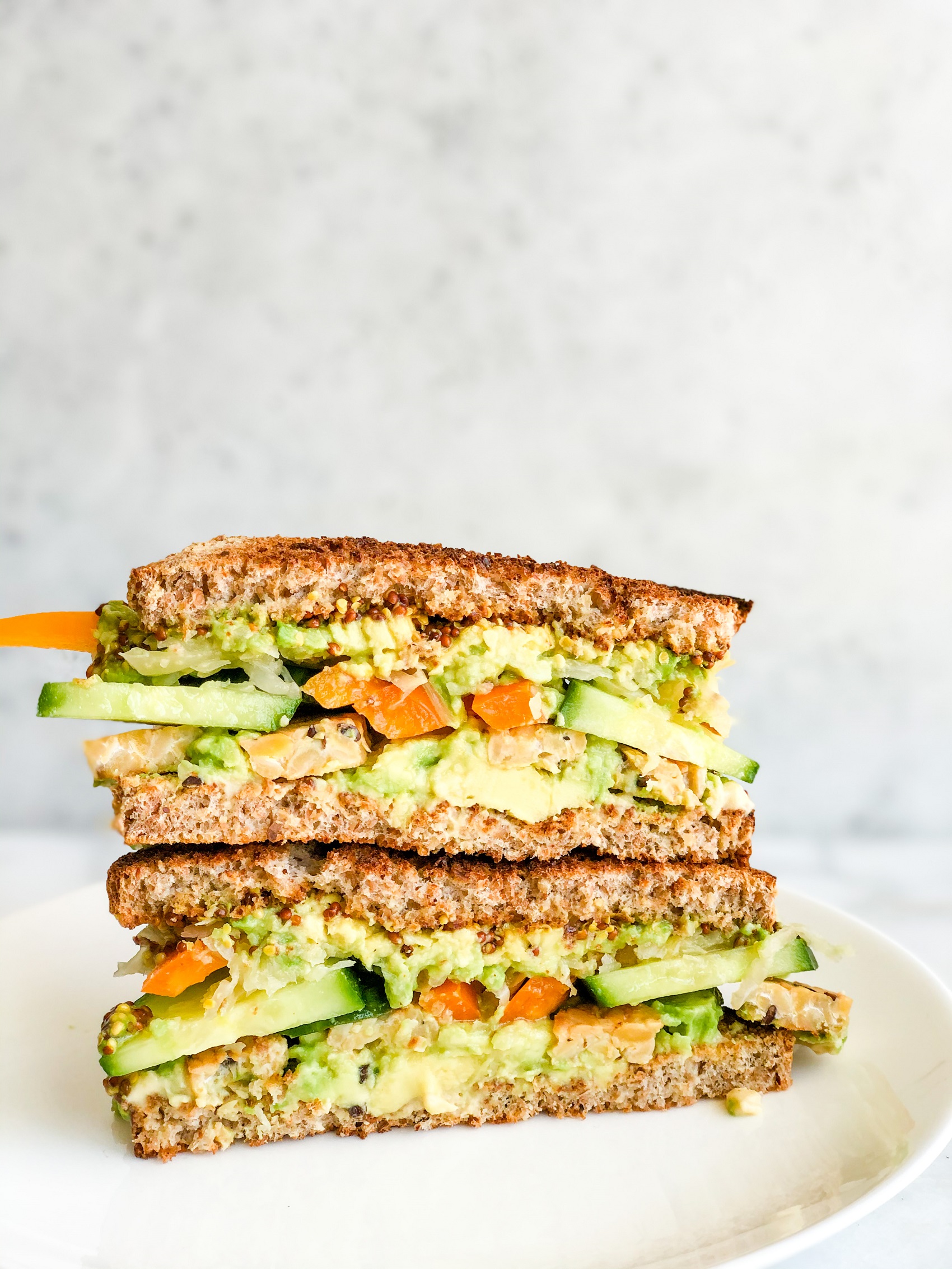 Vegan Tempeh Veggie Avocado Sandwich | Living Well With Nic
