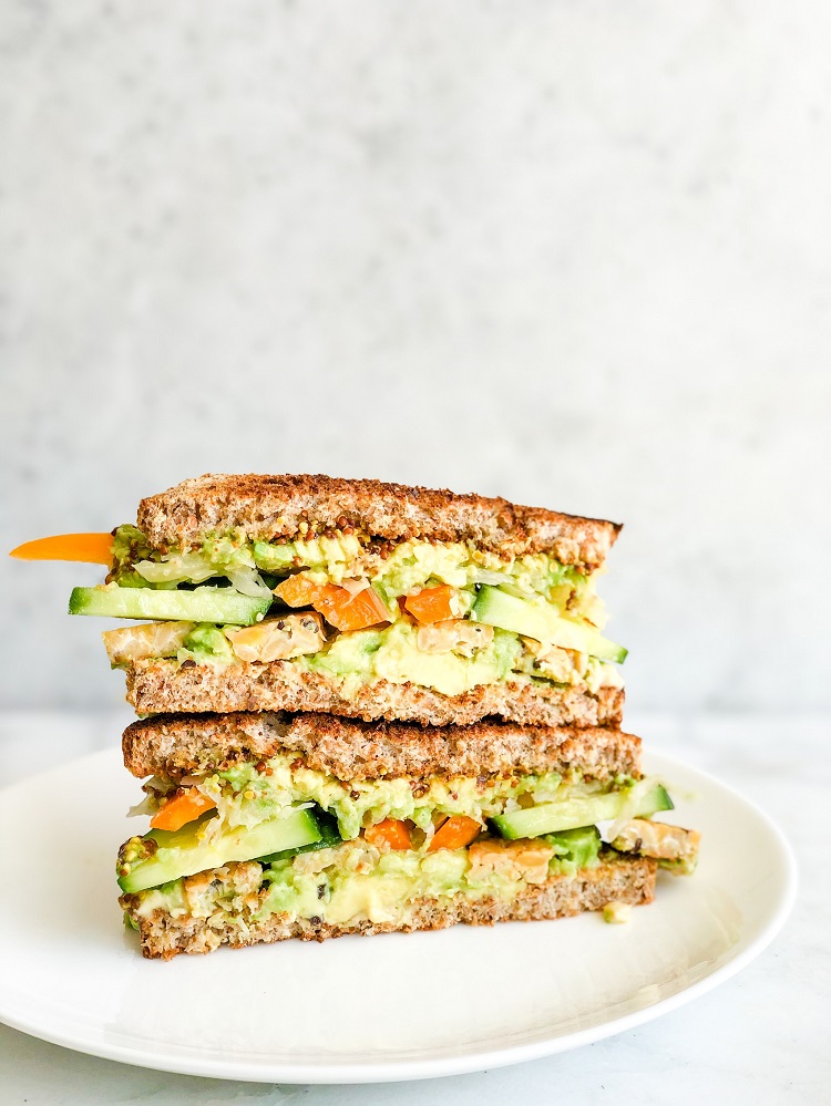 Vegan Veggie Tempeh Avocado Sandwich | Living Well With Nic