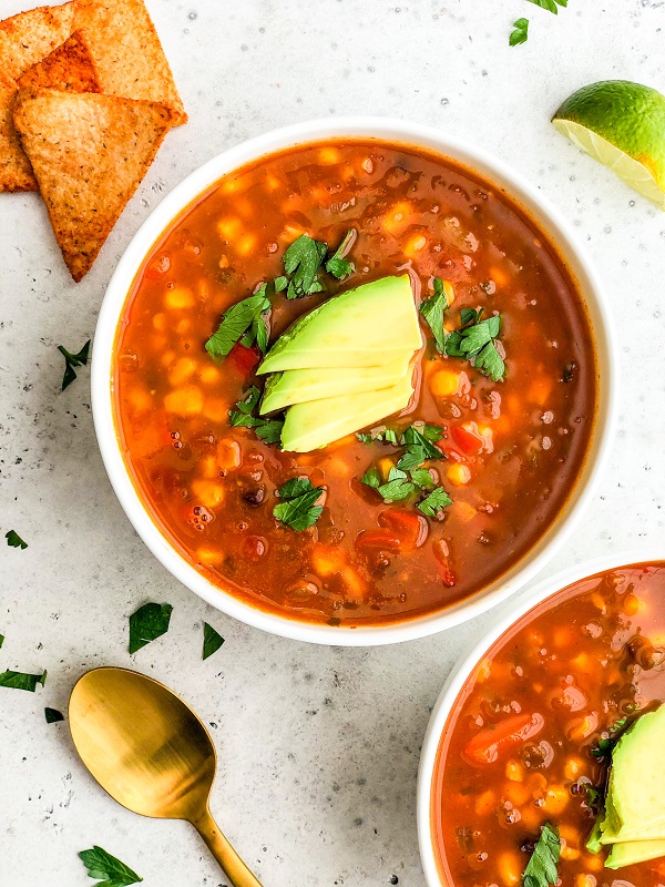 Vegan Black Bean Tortilla Soup | Living Well With Nic