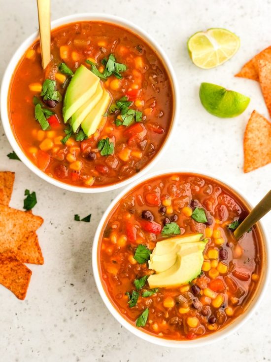 Vegan Black Bean Tortilla Soup - Living Well With Nic