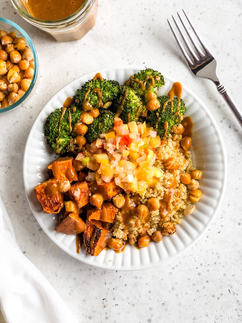 Thai Peanut Sweet Potato Buddha Bowls | Living Well With Nic